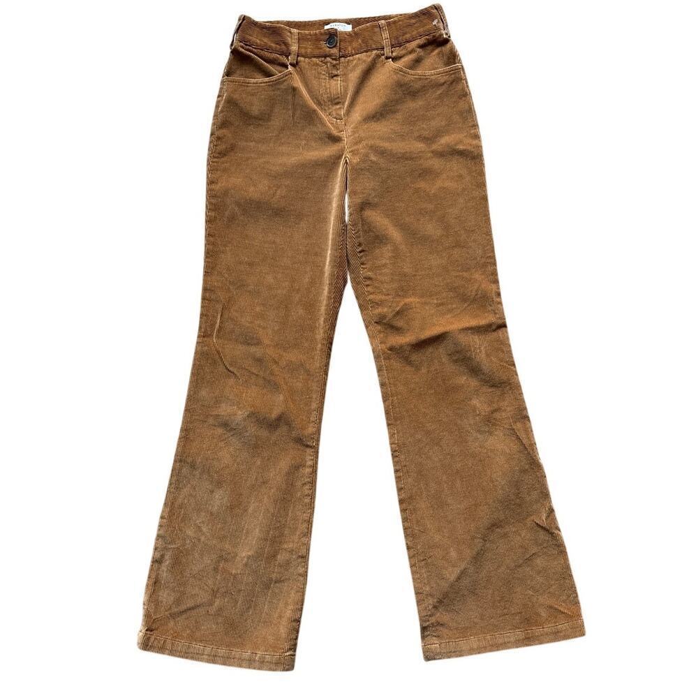 Babaton Cotton Corduroy Pants Camel Brown Straight Leg 4